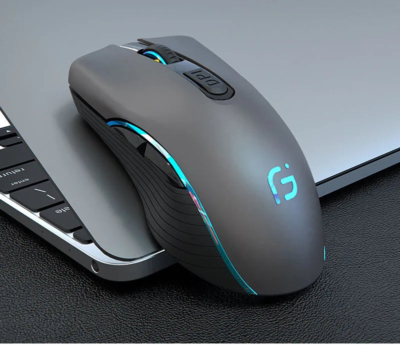 Rechargeable Computer Mouse Dual Mode Bluetooth+2.4Ghz Wireless