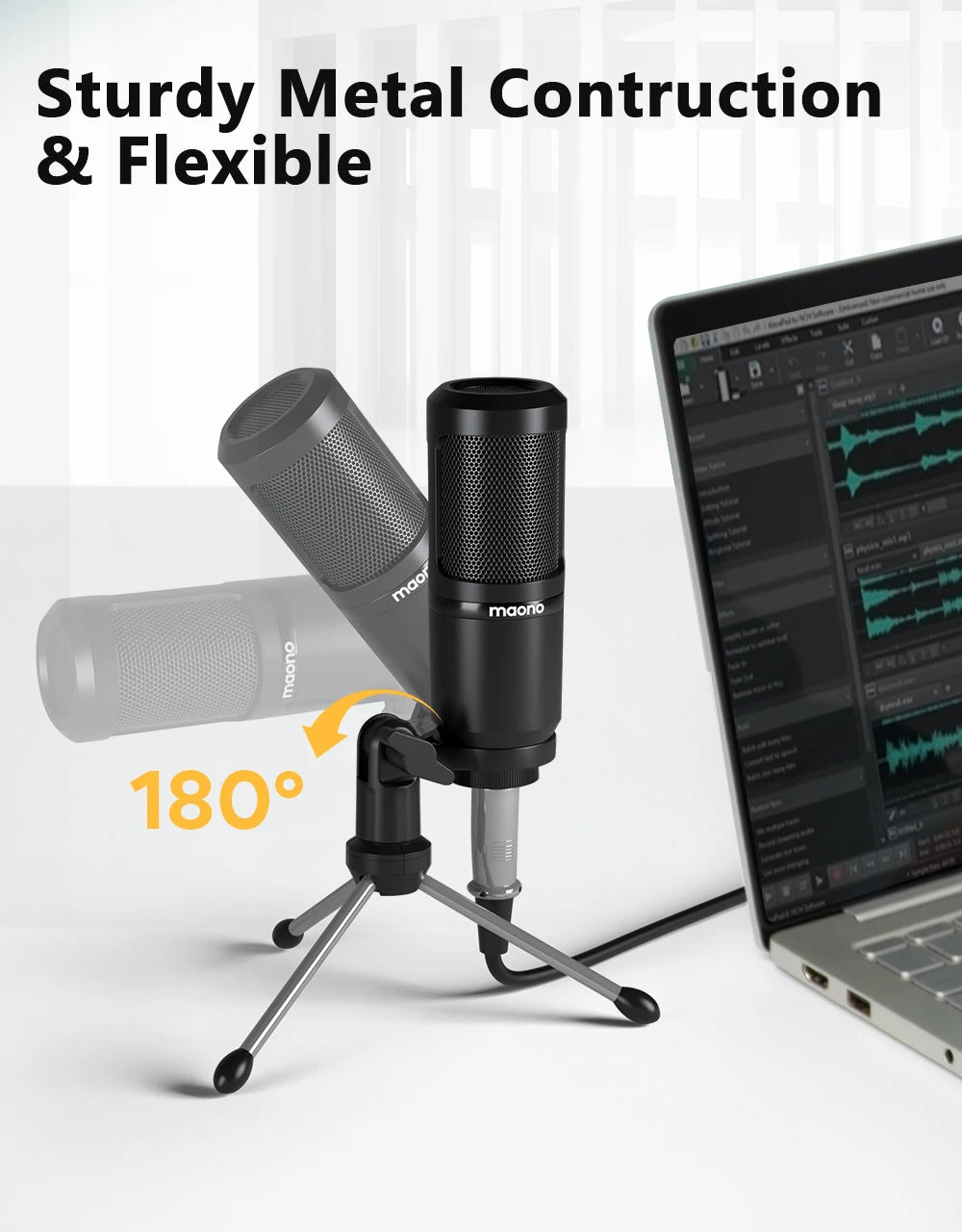 Maono PM360TR Condenser Microphone Podcast Microphone 3.5mm Mic