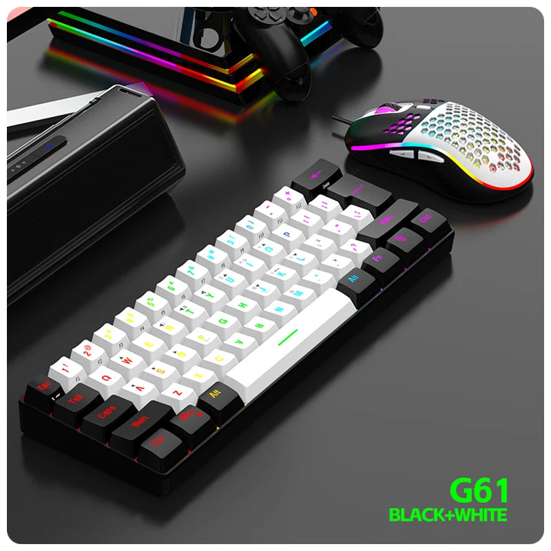 60% wired gaming keyboard, RGB backlight ultra compact mini keyboard