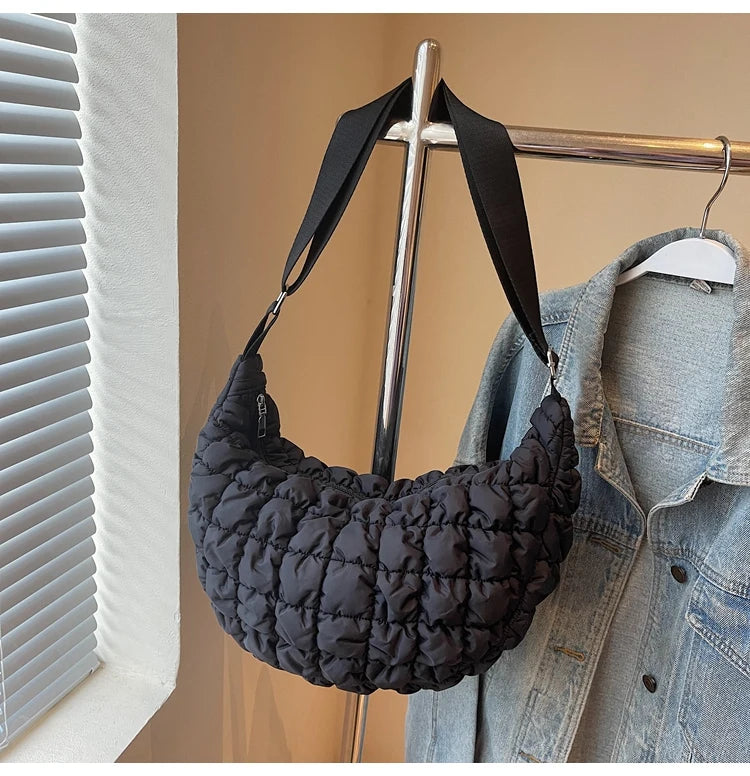 Autumn and winter cloud bag, female personality diamond grid shoulder bag