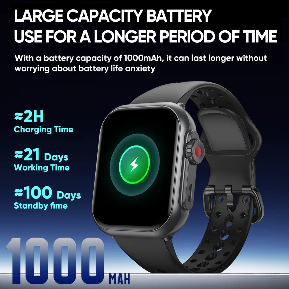 New 1000mAh Battery AMOLED Smart Watch Ultra K62 Men Women