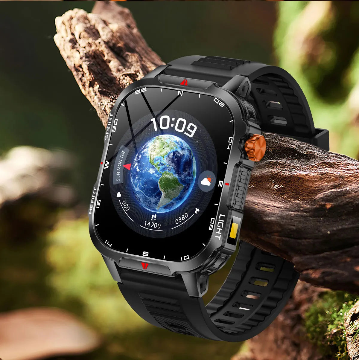 New Smart Watch Waterproof 2.01-inch Screen Flashlight Compass 1100mAh