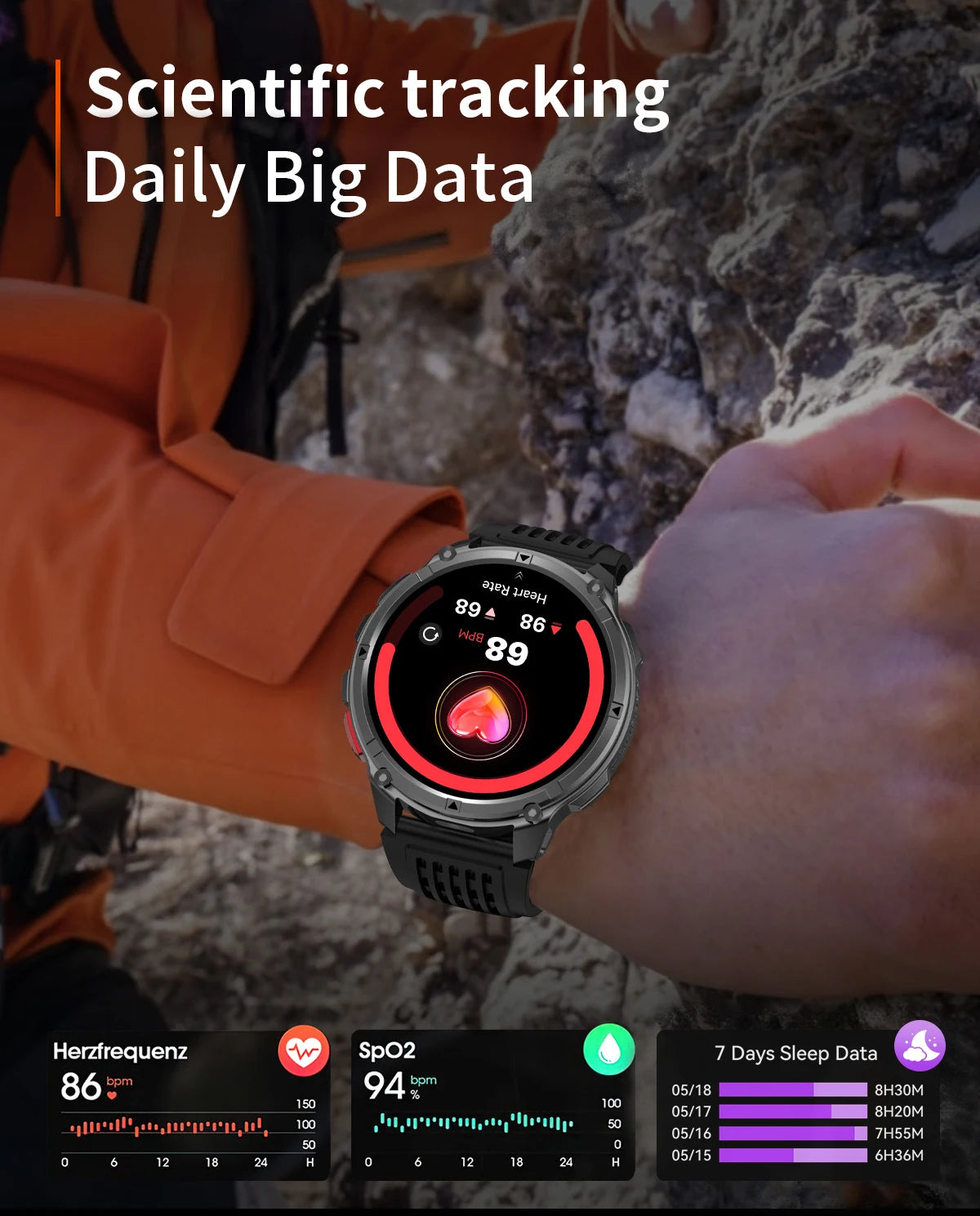 LIGE Outdoor Sports Smart Watch Men HD Screen 1100mAh Large Battery