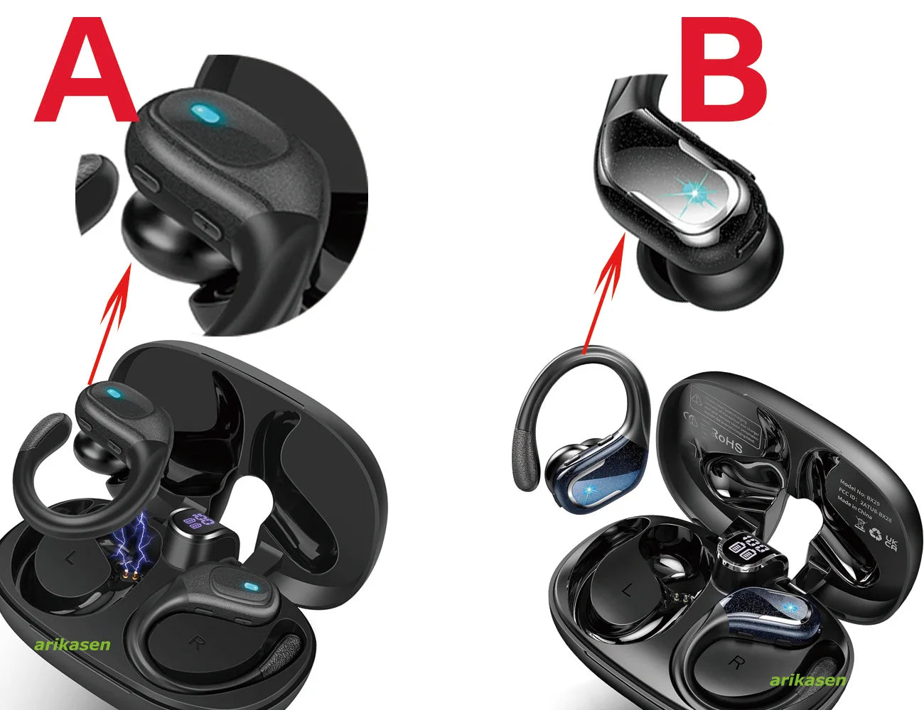 Wireless Earbud Sport Bluetooth 5.3 Headphones IP7 with Noise