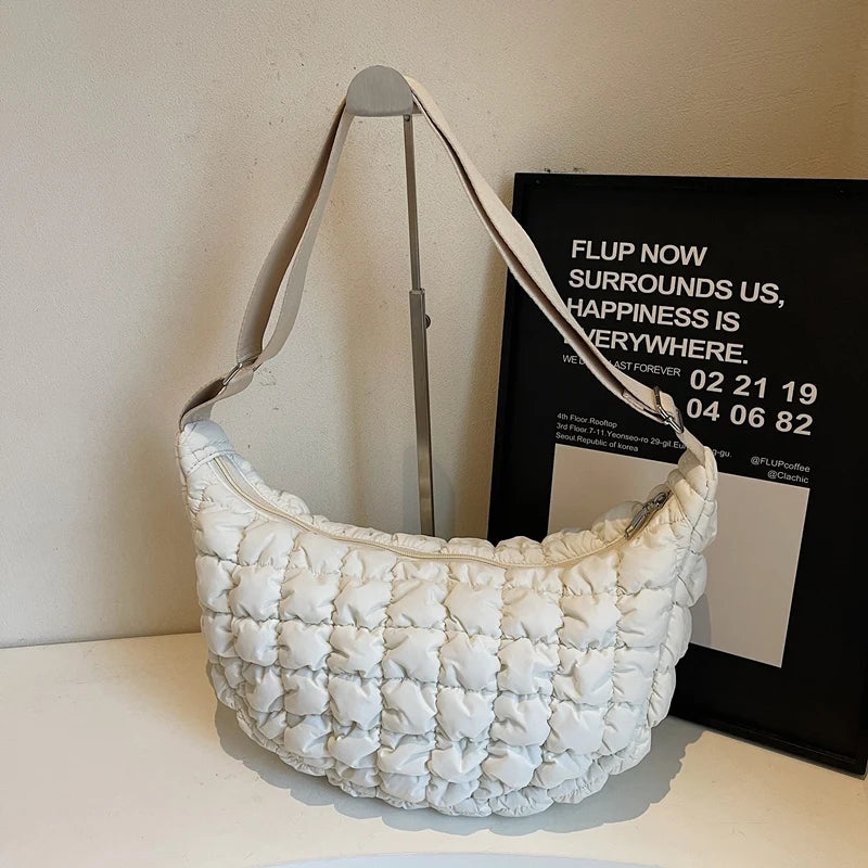 Autumn and winter cloud bag, female personality diamond grid shoulder bag