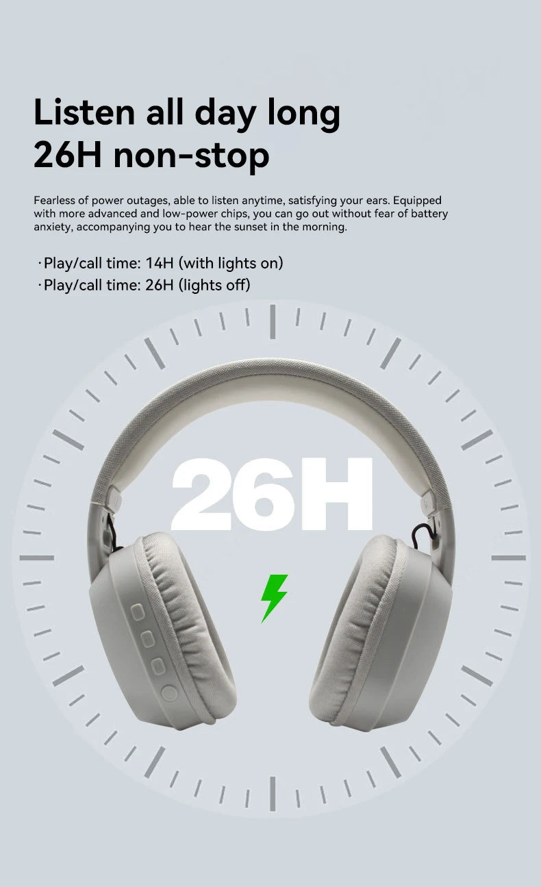 MZYMI Foldable Over Ear Headset B500 RGB Wireless Gaming Earphone Low