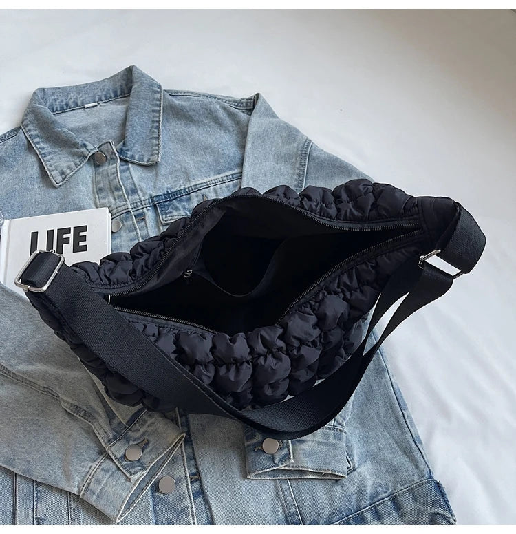 Autumn and winter cloud bag, female personality diamond grid shoulder bag