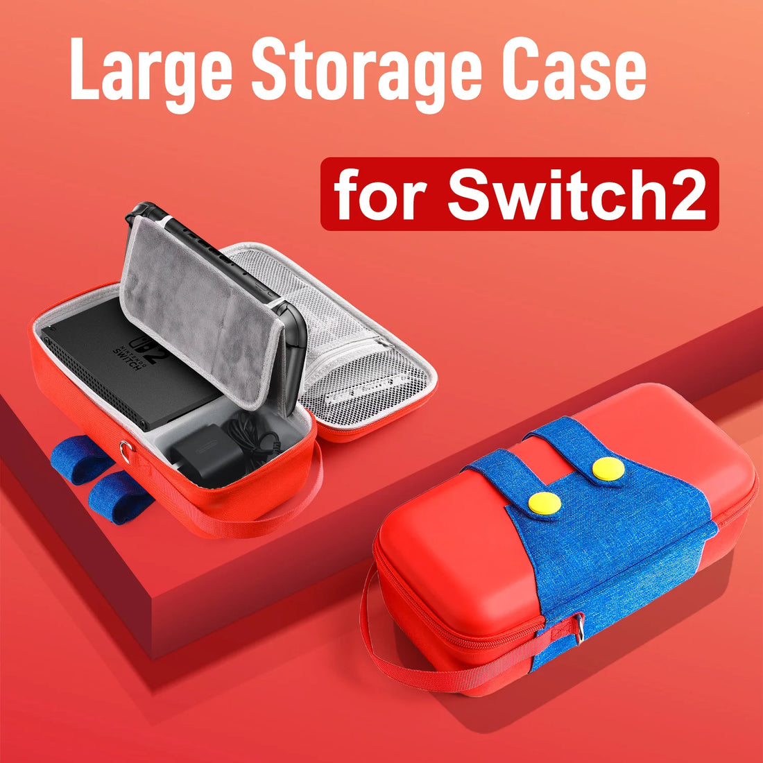 All in One for Switch 2 Large Storage Case Mario Accessories Hard