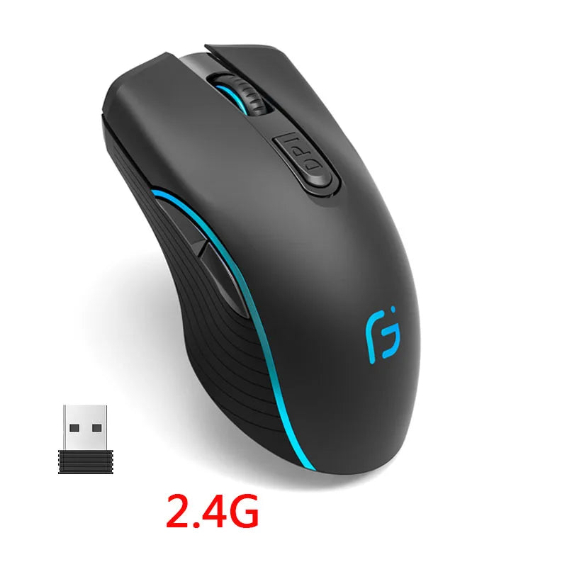 Rechargeable Computer Mouse Dual Mode Bluetooth+2.4Ghz Wireless