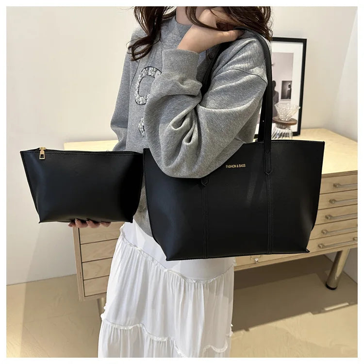 Large Capacity Women's Bag Soft Leather Tote Bags Casual Versatile Single