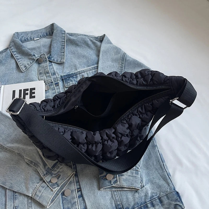 Autumn and winter cloud bag, female personality diamond grid shoulder bag