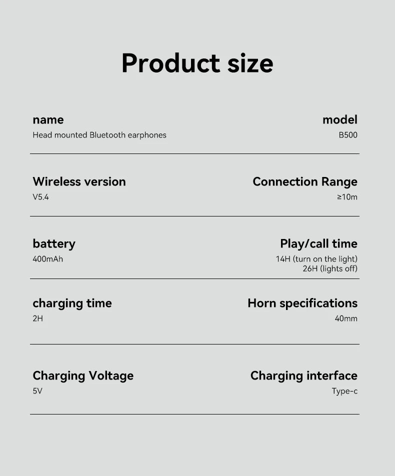 MZYMI Foldable Over Ear Headset B500 RGB Wireless Gaming Earphone Low