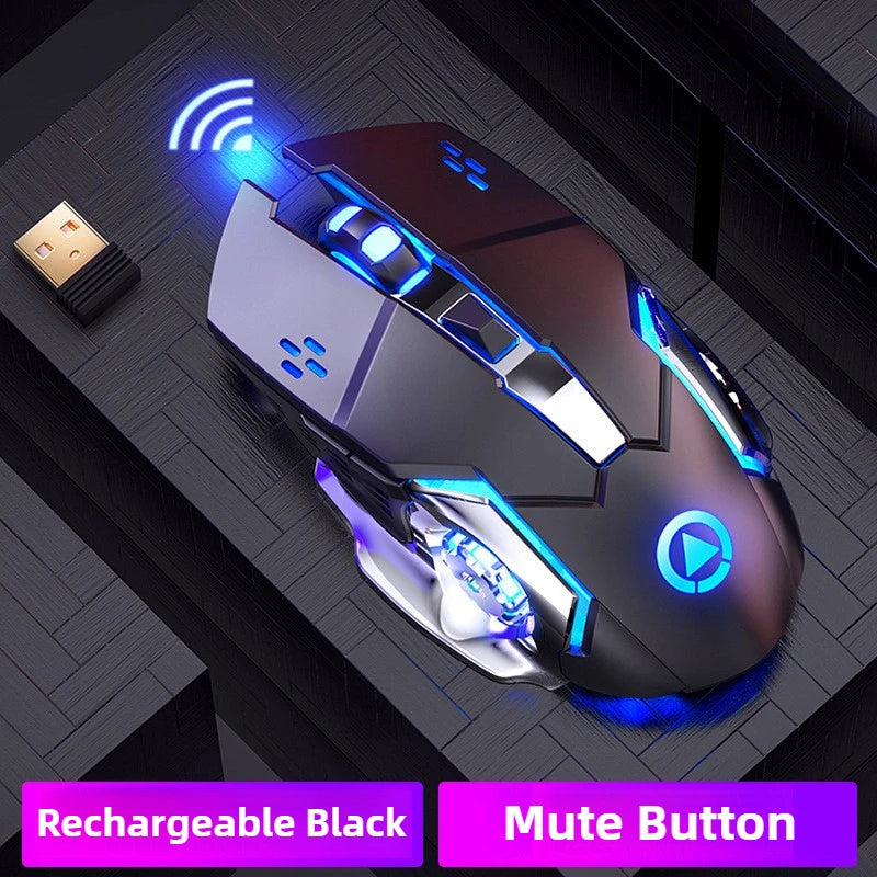 A4 Wireless Mouse Gaming 2.4G Rechargeable Silent Mechanical