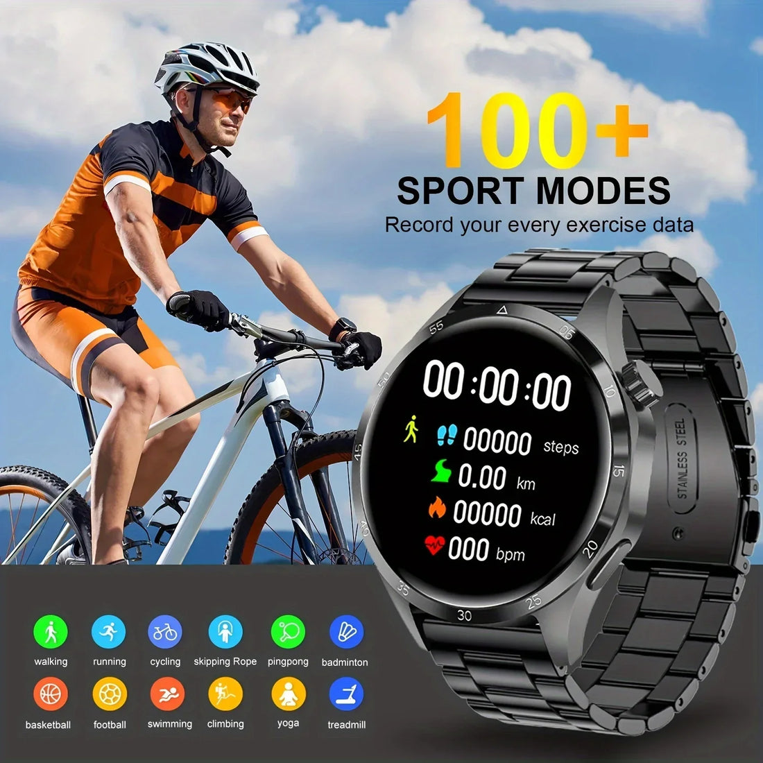 New Men Watch 4 Pro 1.43 inch 360*360 AMOLED HD Screen Bluetooth