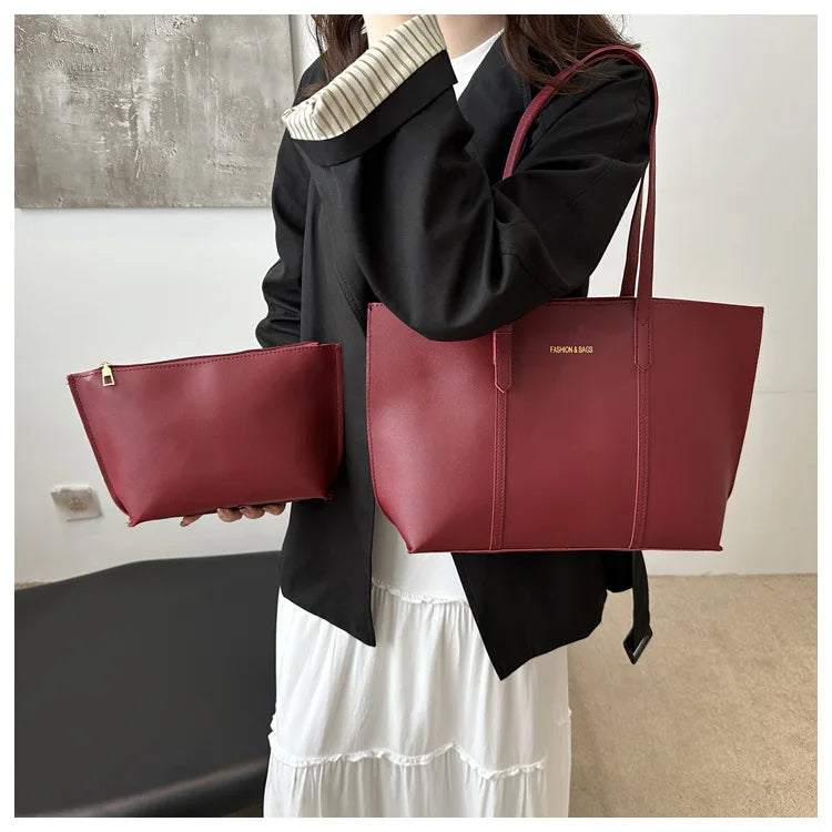 Large Capacity Women's Bag Soft Leather Tote Bags Casual Versatile Single