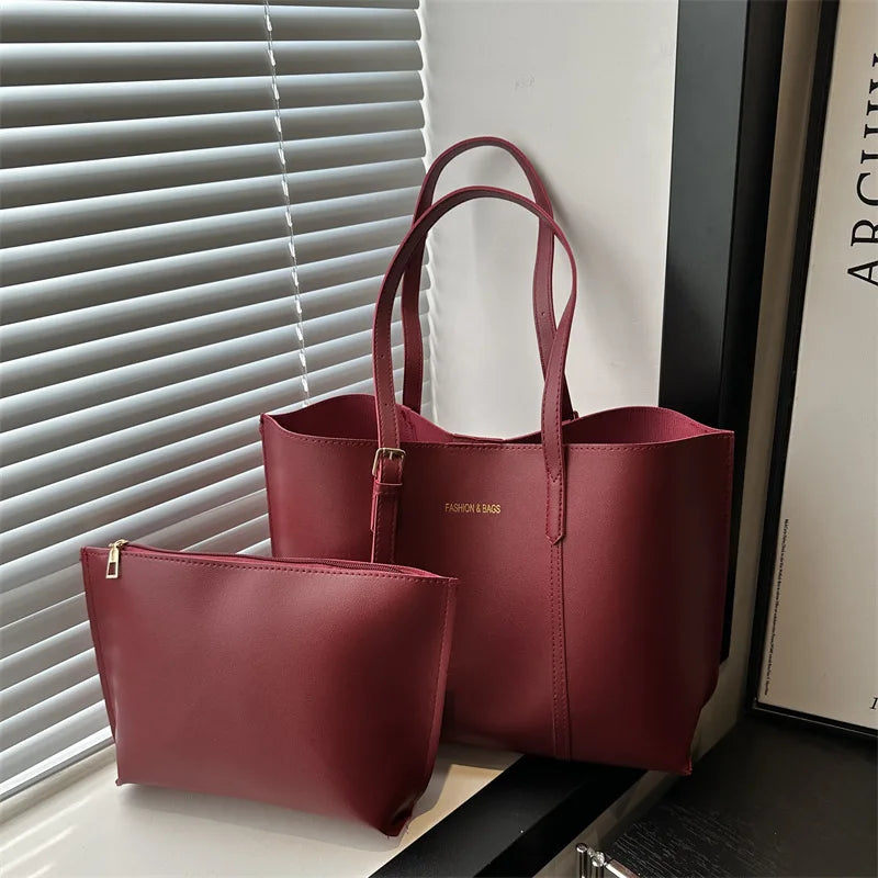 Large Capacity Women's Bag Soft Leather Tote Bags Casual Versatile Single