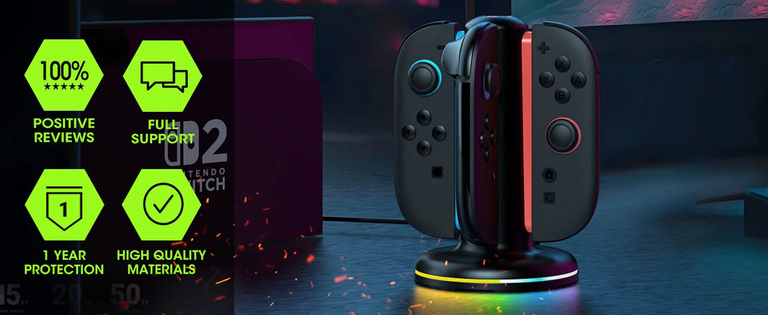 For NS 2 Magnetic 4-in-1 Charger Station for Switch 2 Joy con Accessories