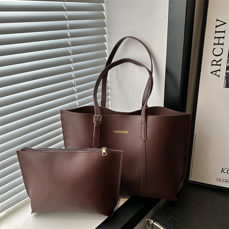 Large Capacity Women's Bag Soft Leather Tote Bags Casual Versatile Single