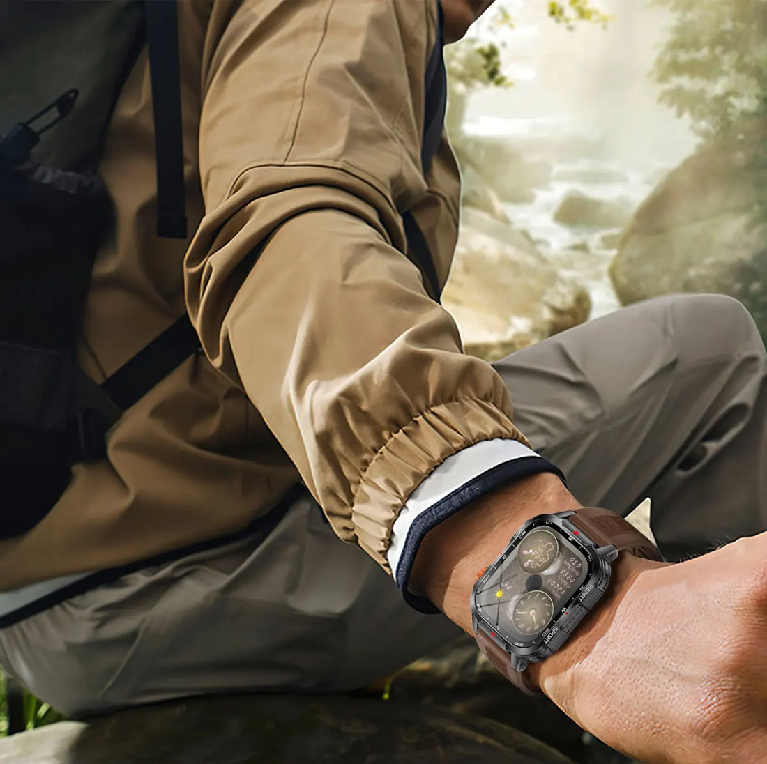 New Smart Watch Waterproof 2.01-inch Screen Flashlight Compass 1100mAh