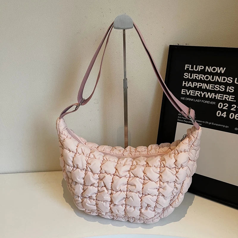 Autumn and winter cloud bag, female personality diamond grid shoulder bag