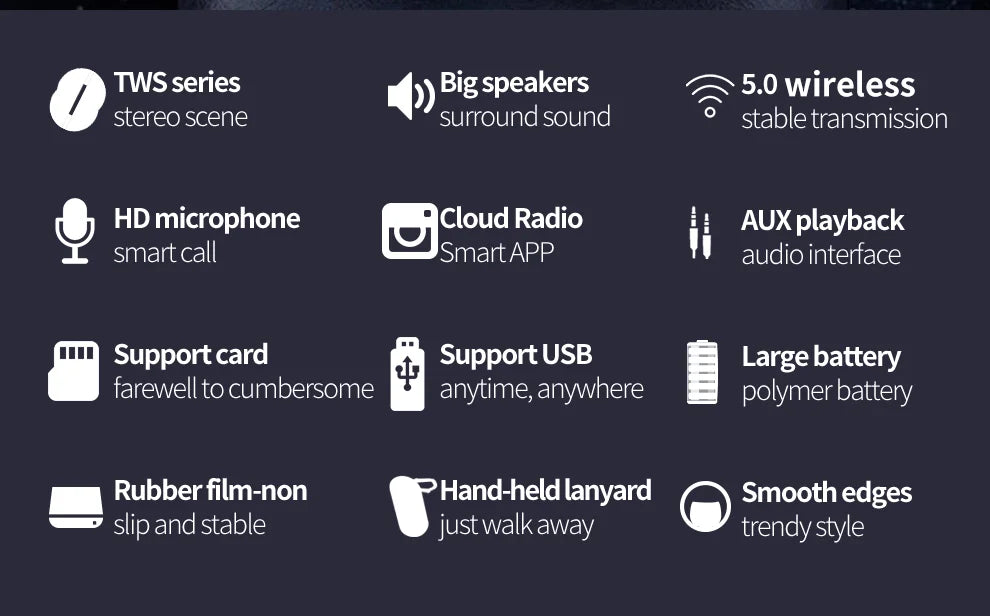 Portable Speaker S51 20W Power 1800mAh Battery 10 Hours Playtime