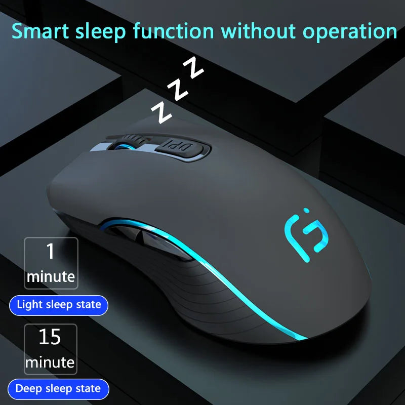 Rechargeable Computer Mouse Dual Mode Bluetooth+2.4Ghz Wireless