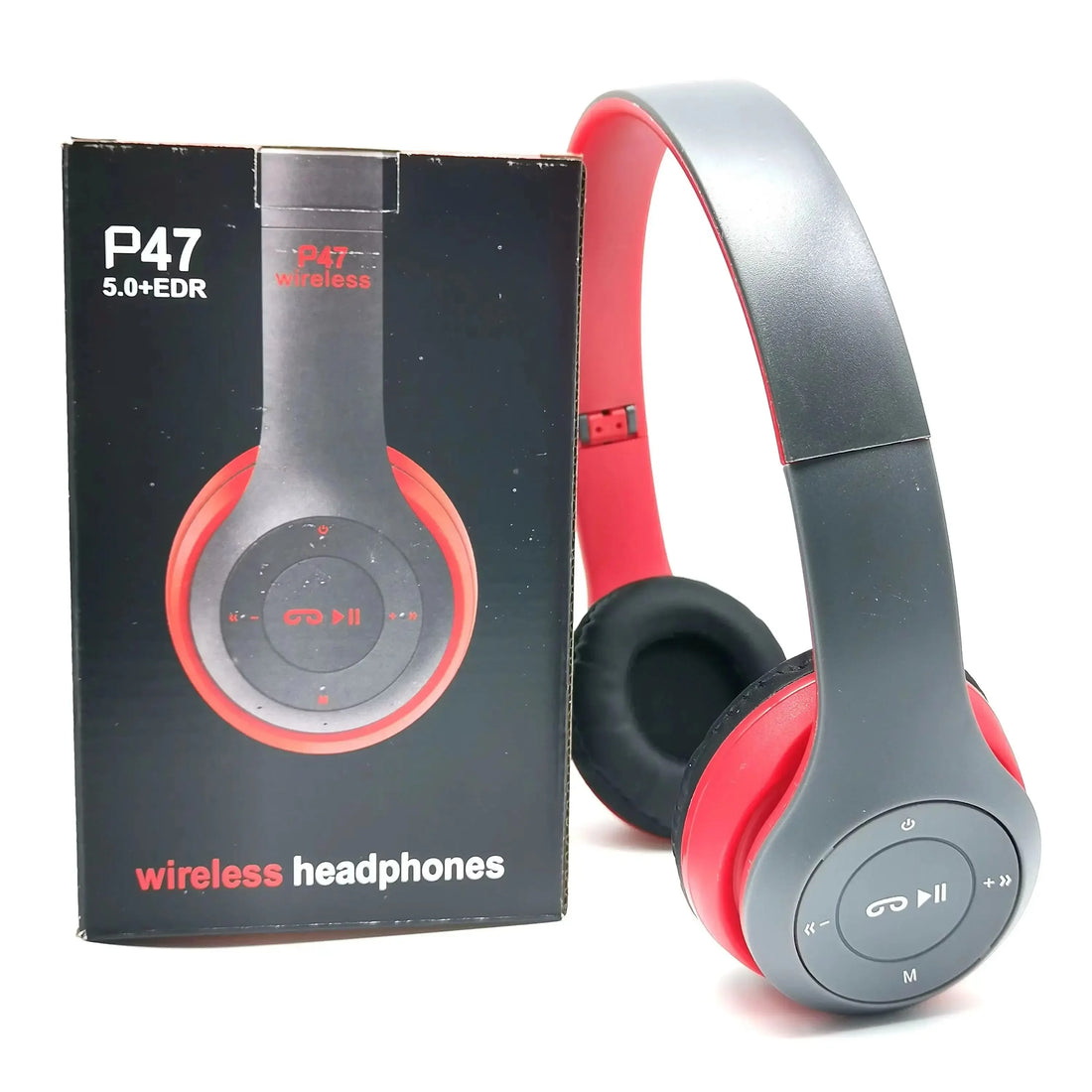 Foldable P47 Bluetooth 5.0 Wireless Headphones with Mic & USB Adaptor