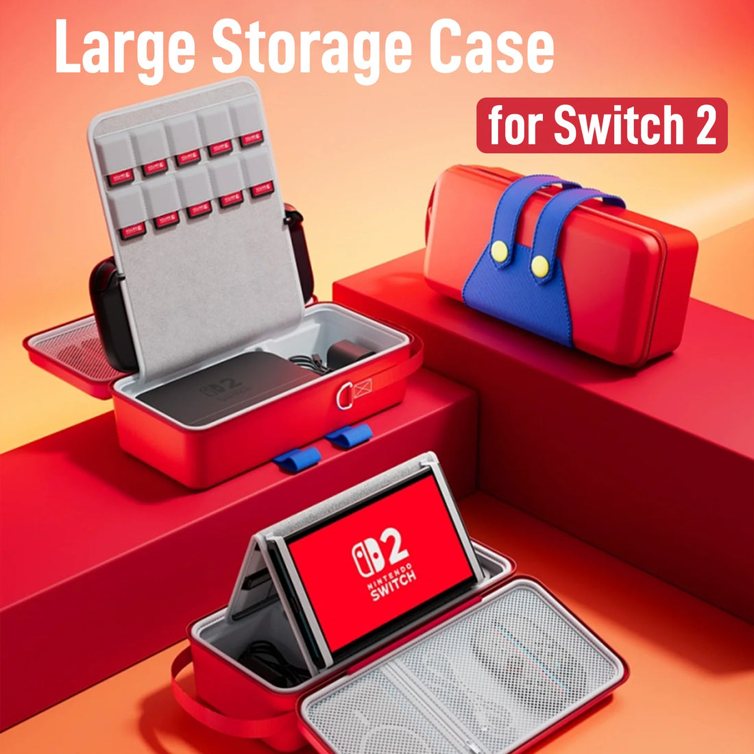 All in One for Switch 2 Large Storage Case Mario Accessories Hard