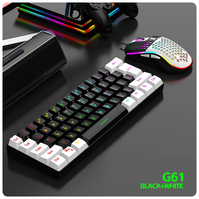 60% wired gaming keyboard, RGB backlight ultra compact mini keyboard