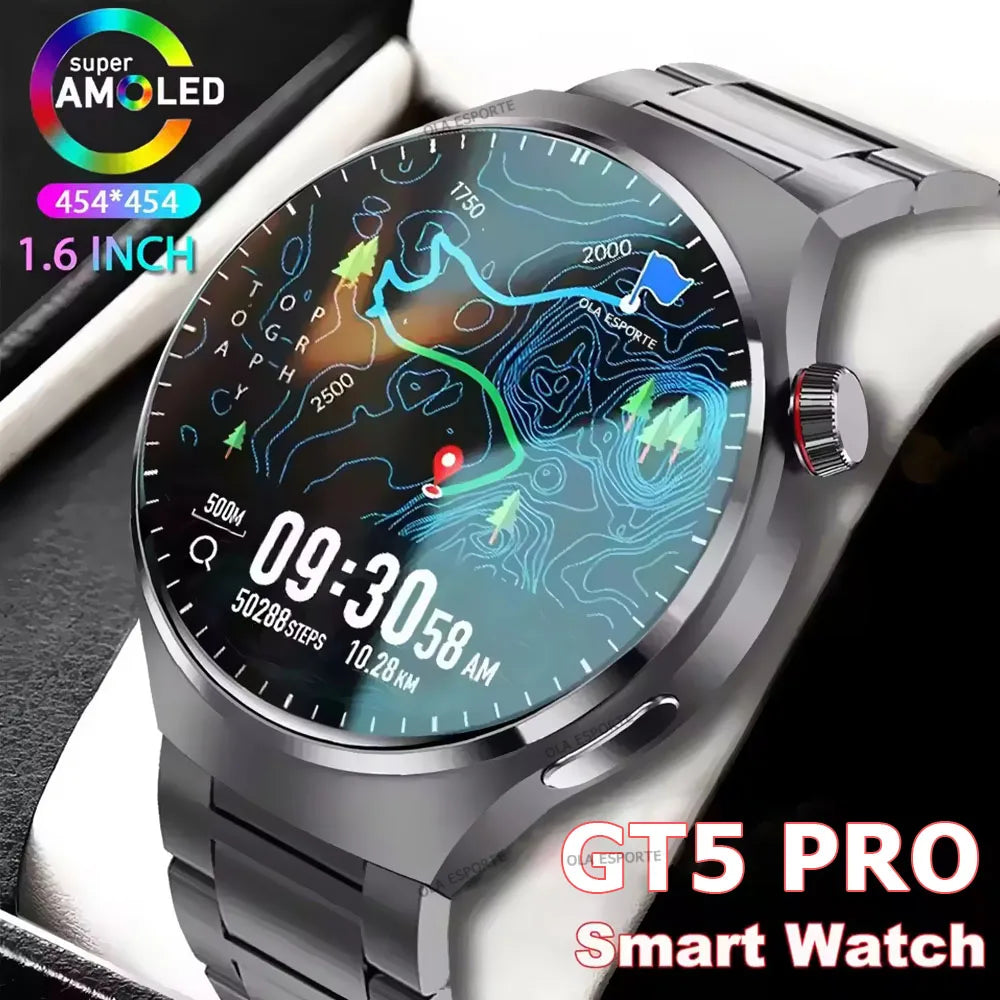New GT5 Pro Smart Watch 1.6'' AMOLED HD Screen GPS Tracker Heart Rate