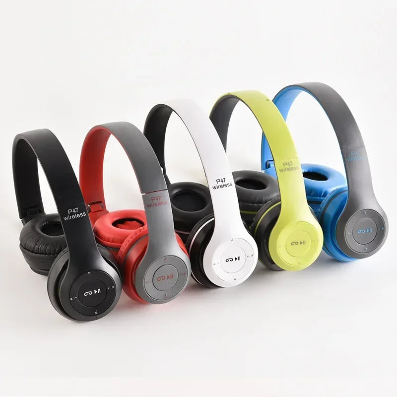 Foldable P47 Bluetooth 5.0 Wireless Headphones with Mic & USB Adaptor