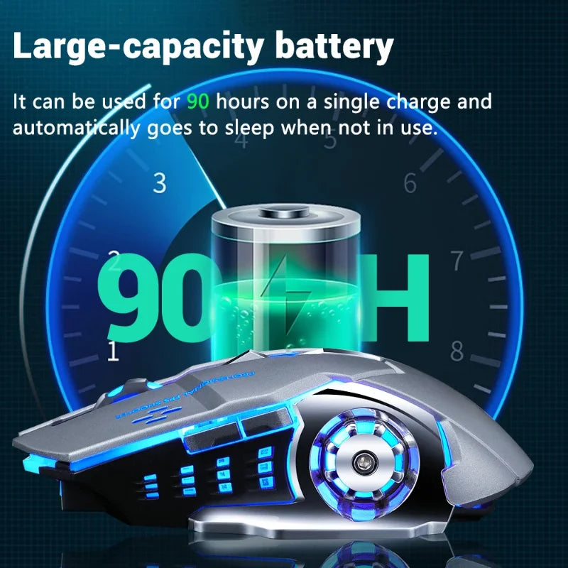 A4 Wireless Mouse Gaming 2.4G Rechargeable Silent Mechanical