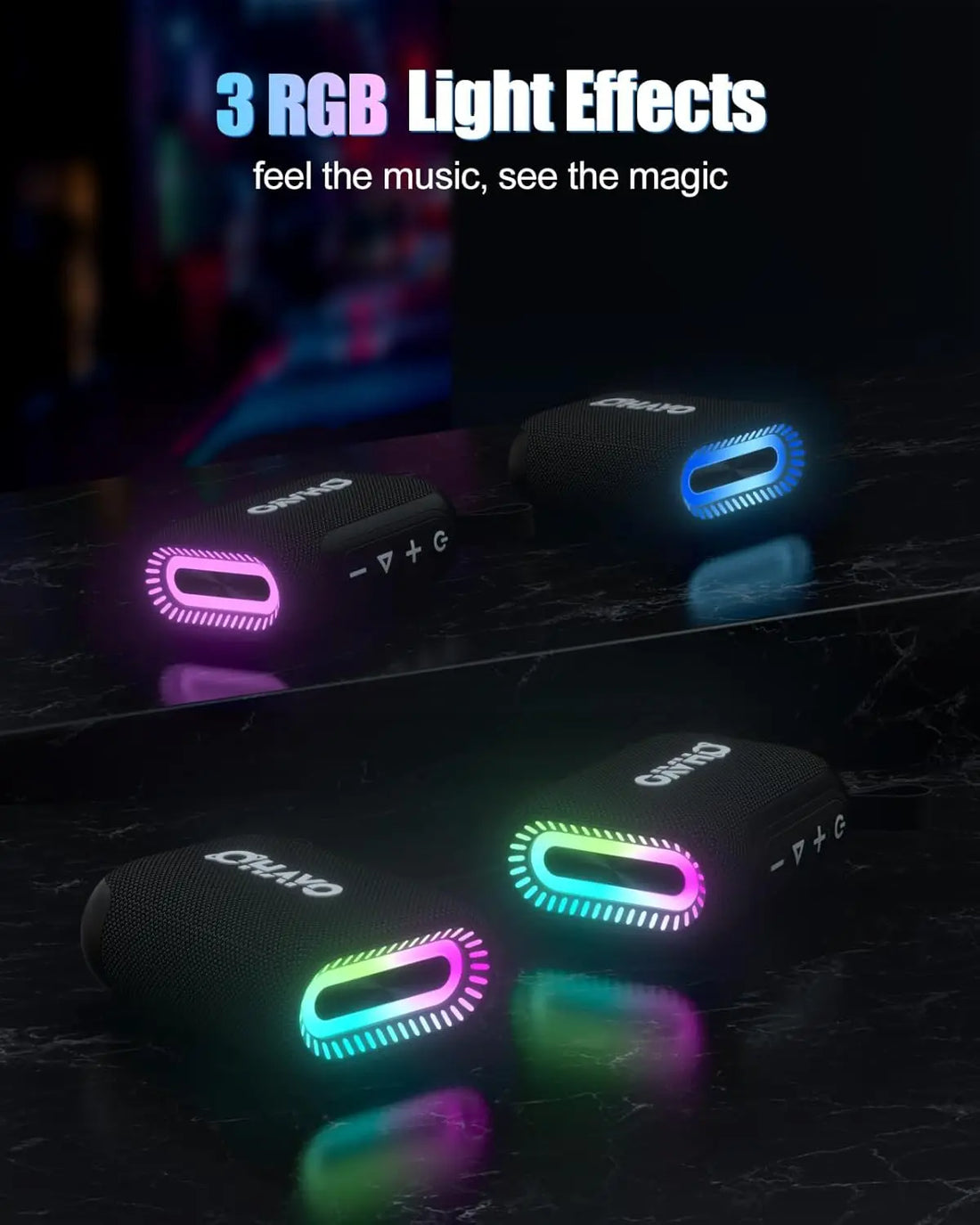 OHAYO Bluetooth Speaker Small Music Box Bluetooth 5.3 with RGB Light
