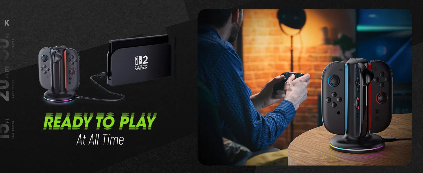 For NS 2 Magnetic 4-in-1 Charger Station for Switch 2 Joy con Accessories