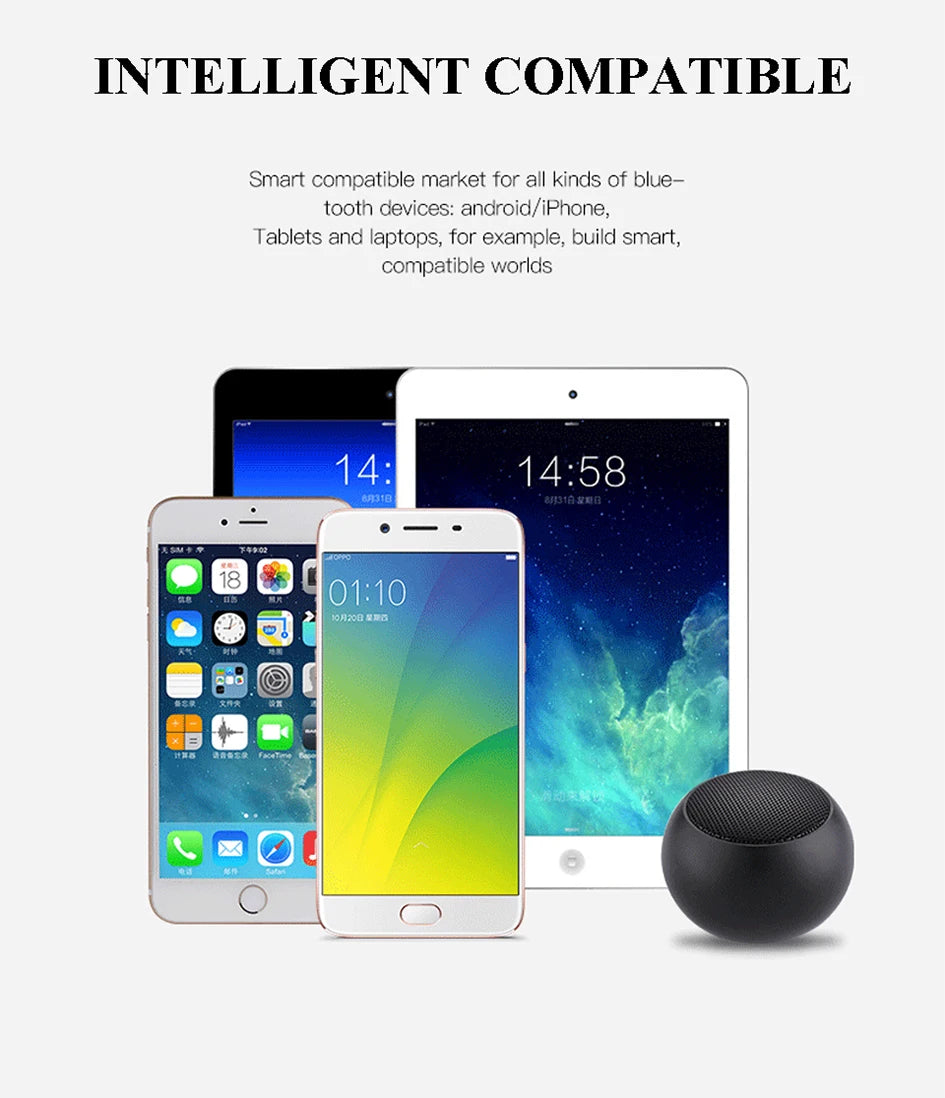 Bluetooth Wireless  5.3 Speaker Portable TWS Small Steel Gun Metal Heavy