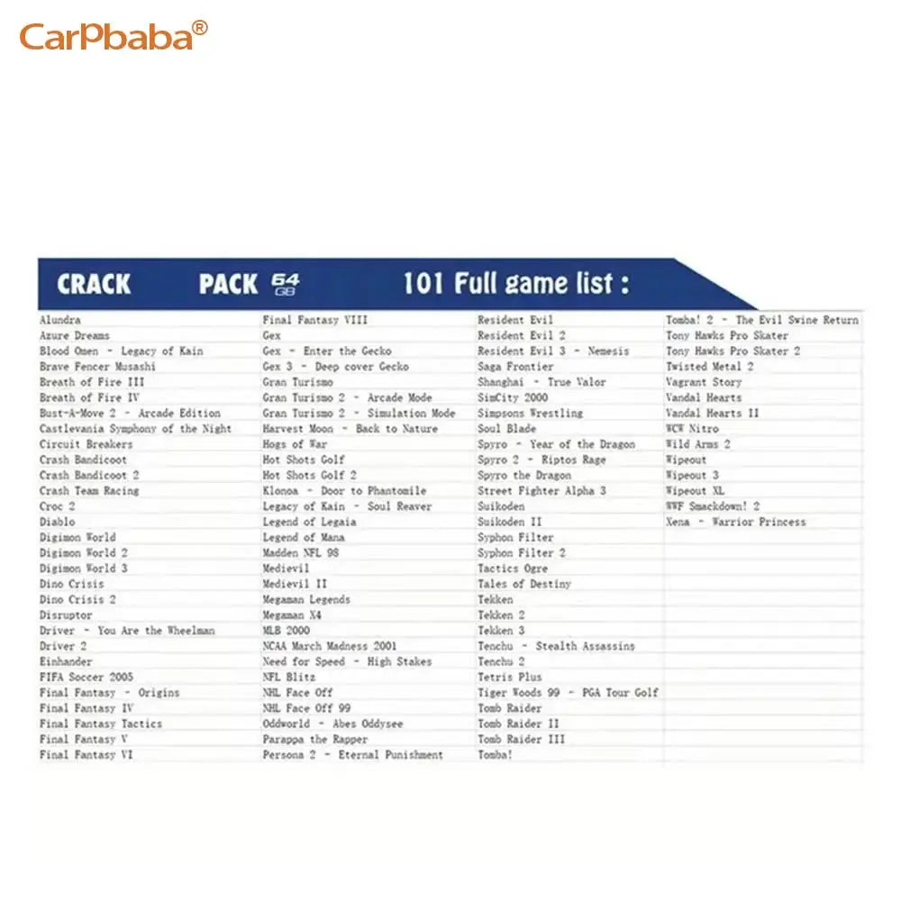 Carpbaba For True Blue Mini CRACK PACK 64 Game Stick For Genesis