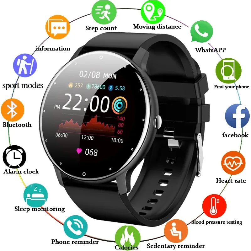 LIGE New Smart Watch Men Full Touch Screen Sport Fitness Watch IP67