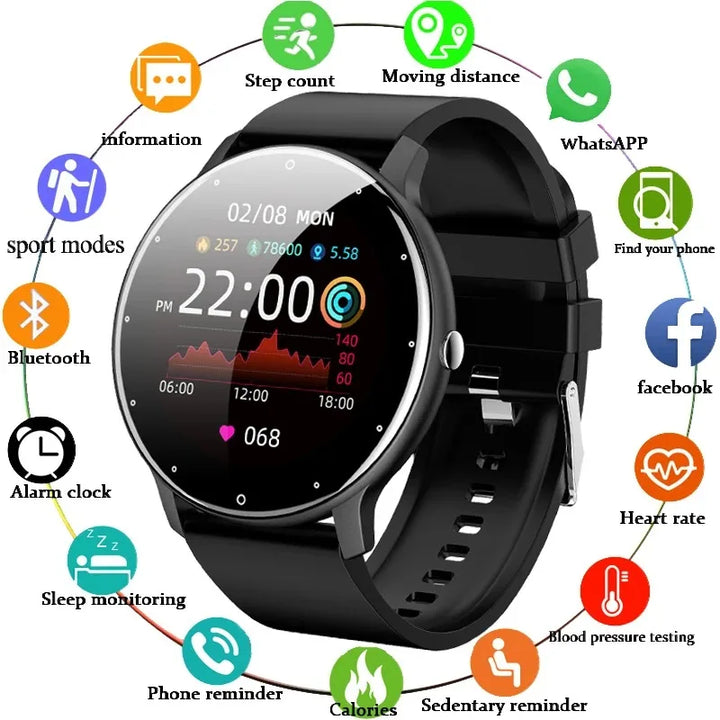 LIGE New Smart Watch Men Full Touch Screen Sport Fitness Watch IP67