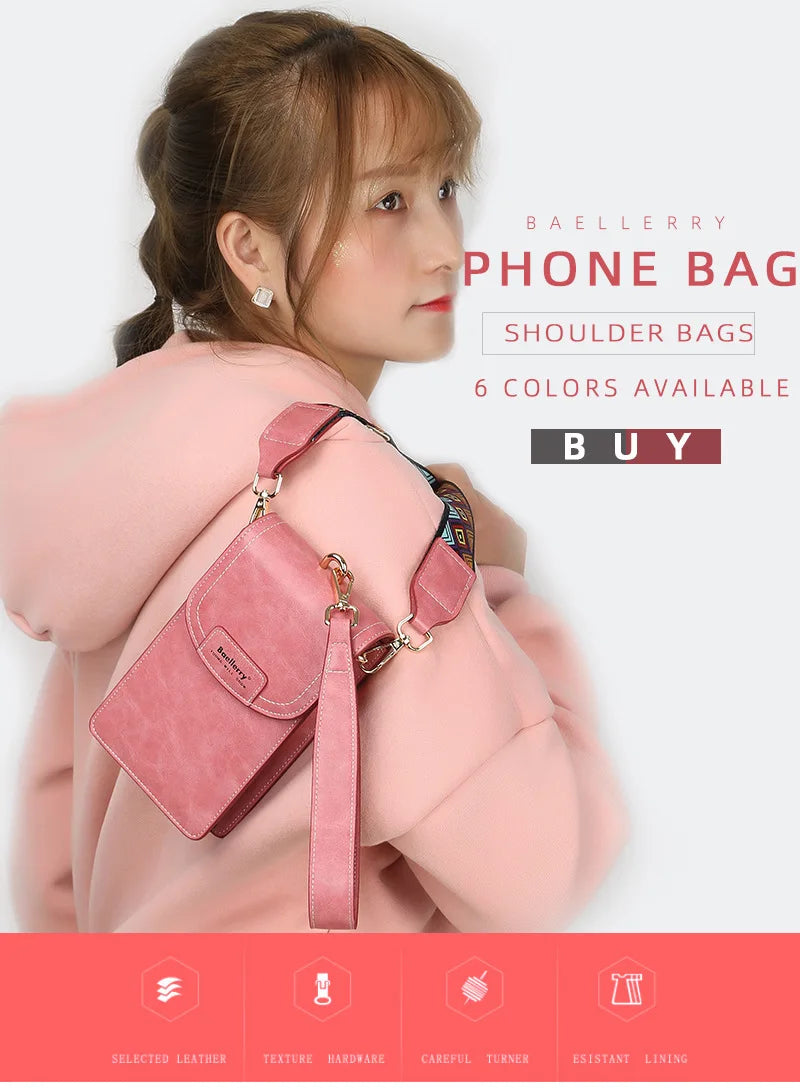 Korean edition phone bag New Baellerry fashion phone bag Buckle Crossbody