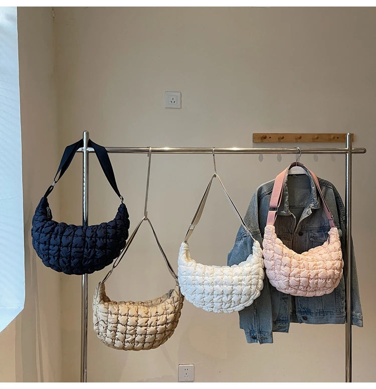 Autumn and winter cloud bag, female personality diamond grid shoulder bag