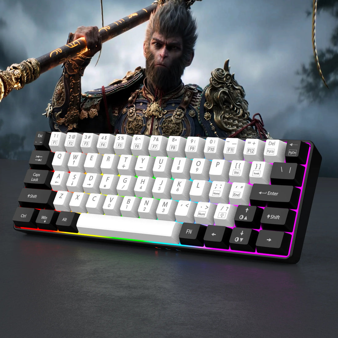 60% wired gaming keyboard, RGB backlight ultra compact mini keyboard