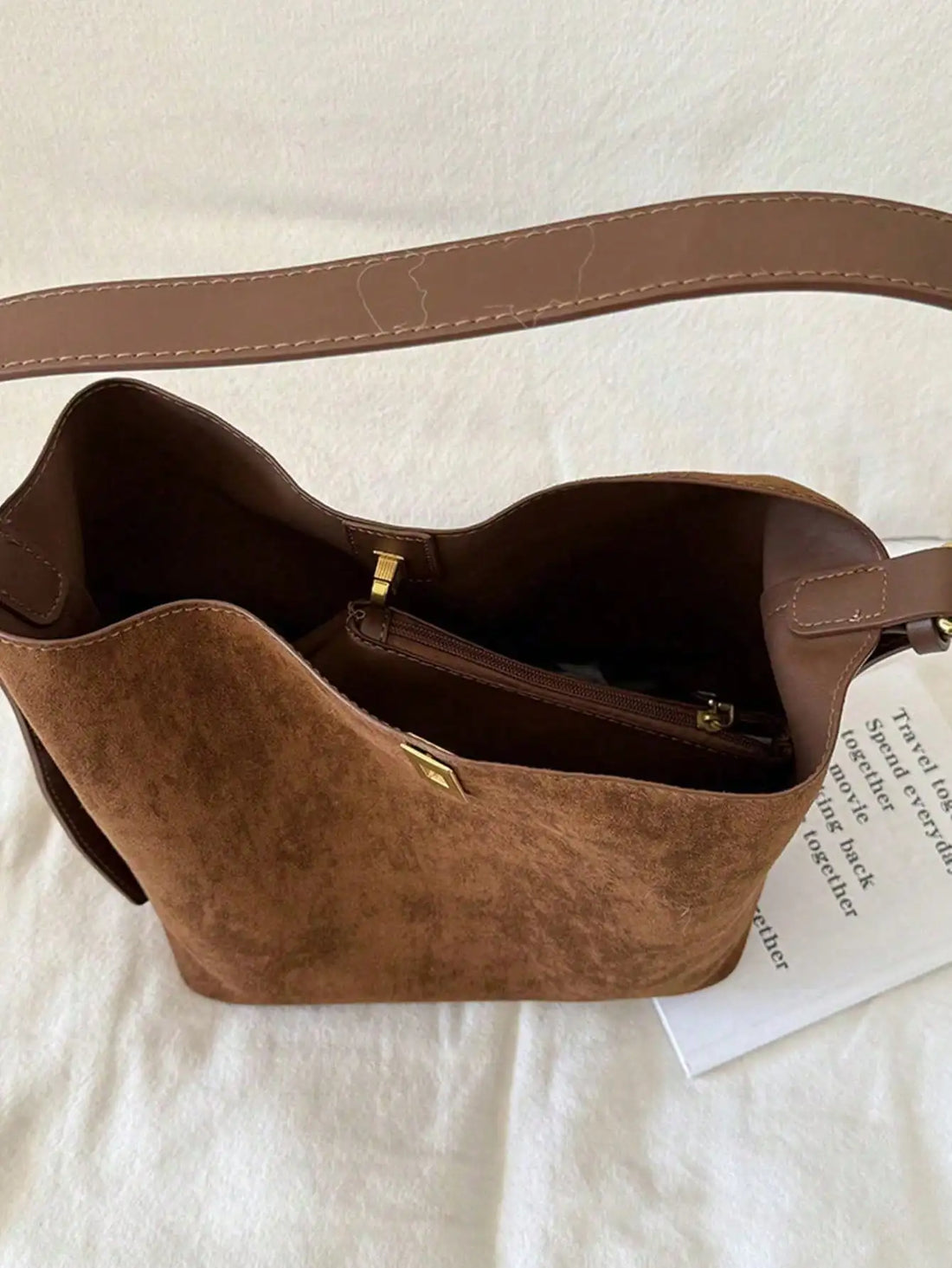 New Autumn/Winter Retro Suedette Crossbody Bag Large Capacity Shoulder