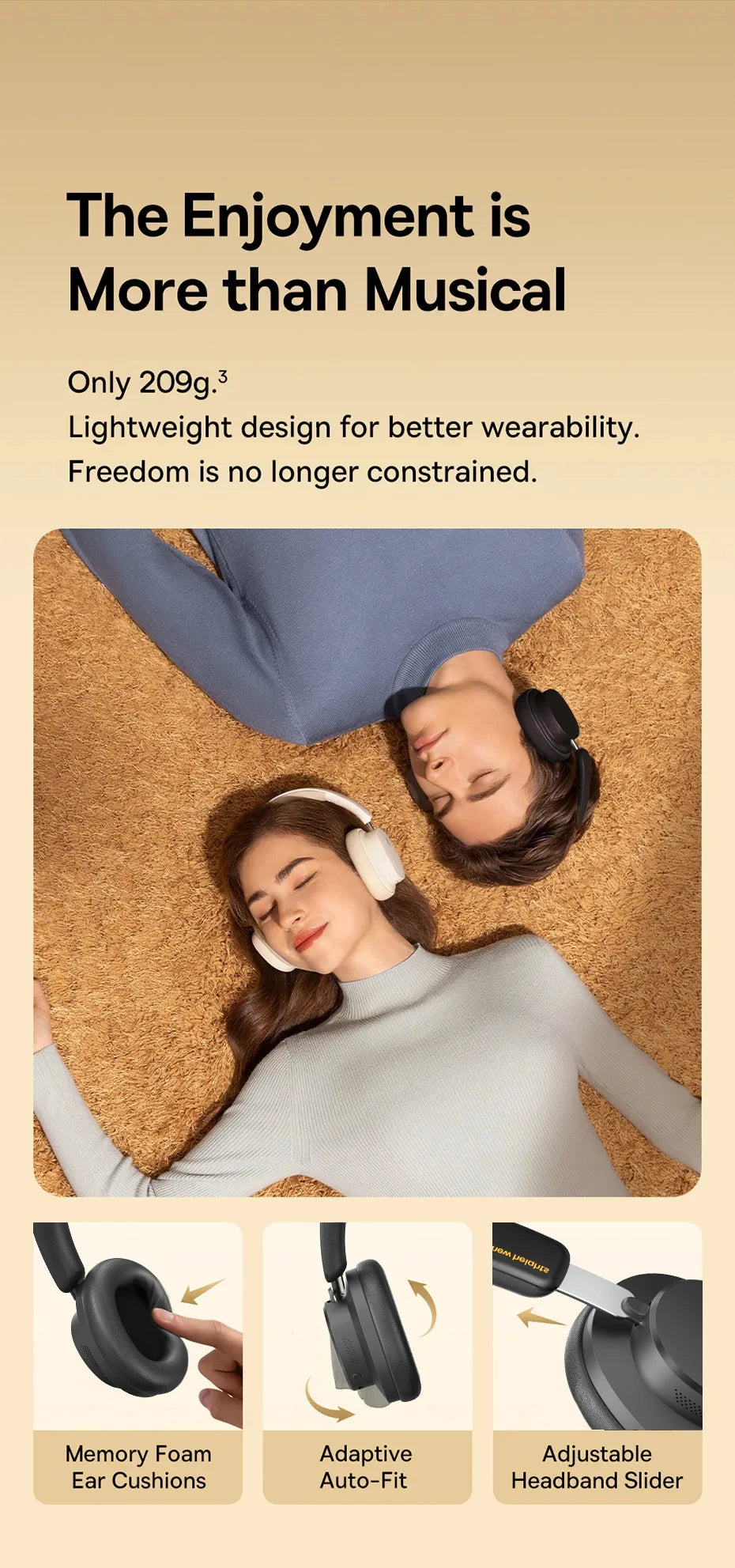 ANC Noise Cancelling Bluetooth 5.4 Over-Ear Headphones, 40mm Driver