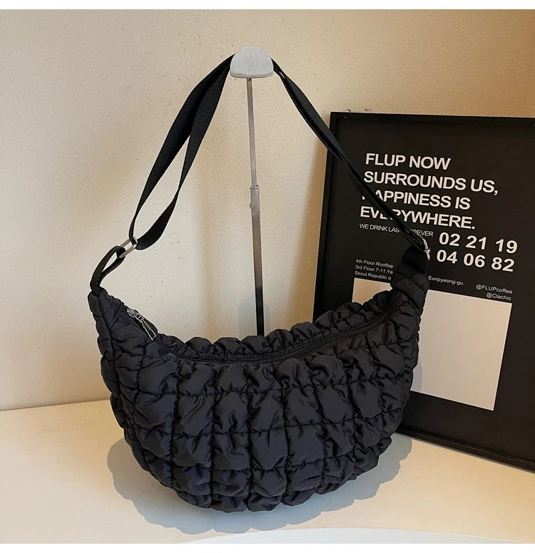 Autumn and winter cloud bag, female personality diamond grid shoulder bag