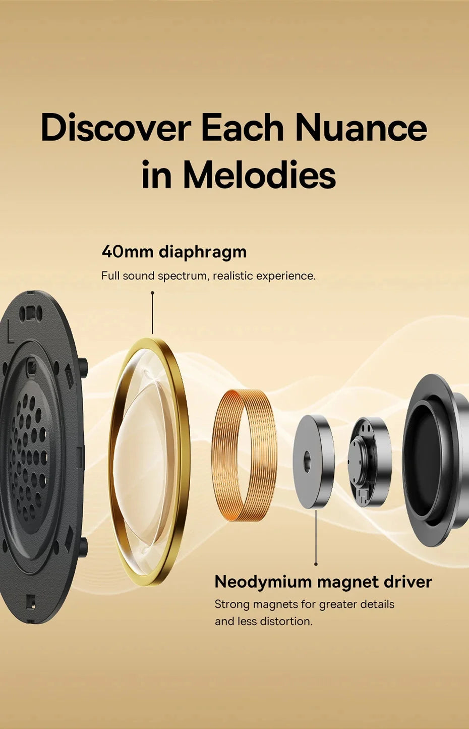 ANC Noise Cancelling Bluetooth 5.4 Over-Ear Headphones, 40mm Driver