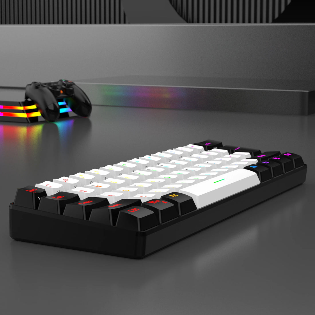 60% wired gaming keyboard, RGB backlight ultra compact mini keyboard