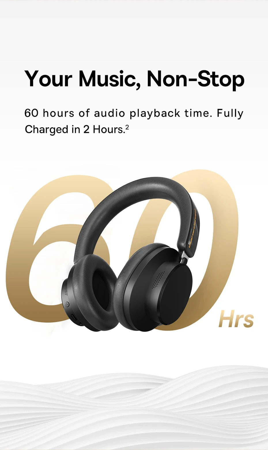 ANC Noise Cancelling Bluetooth 5.4 Over-Ear Headphones, 40mm Driver