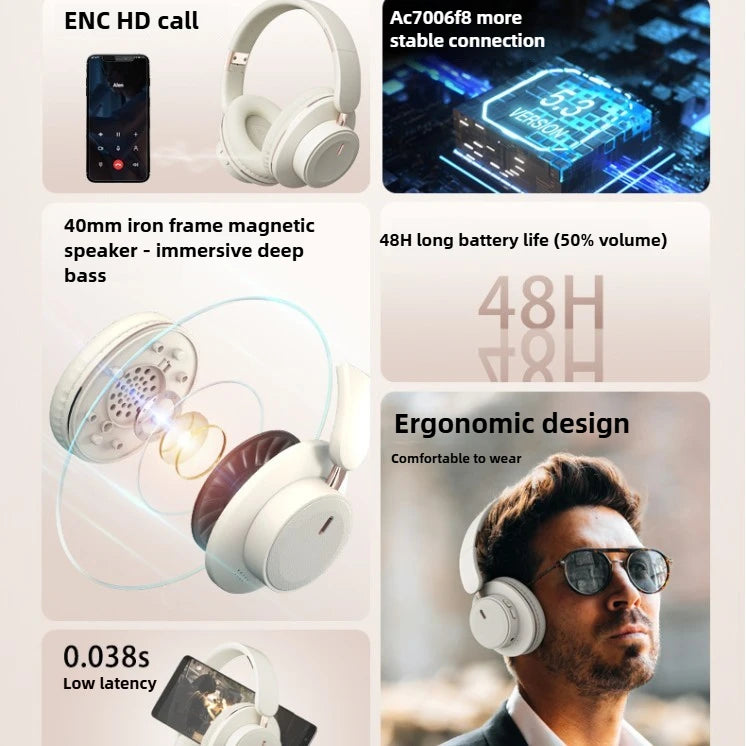 New H9 ANC Wireless Headsets Active Noise Cancellation Headphone