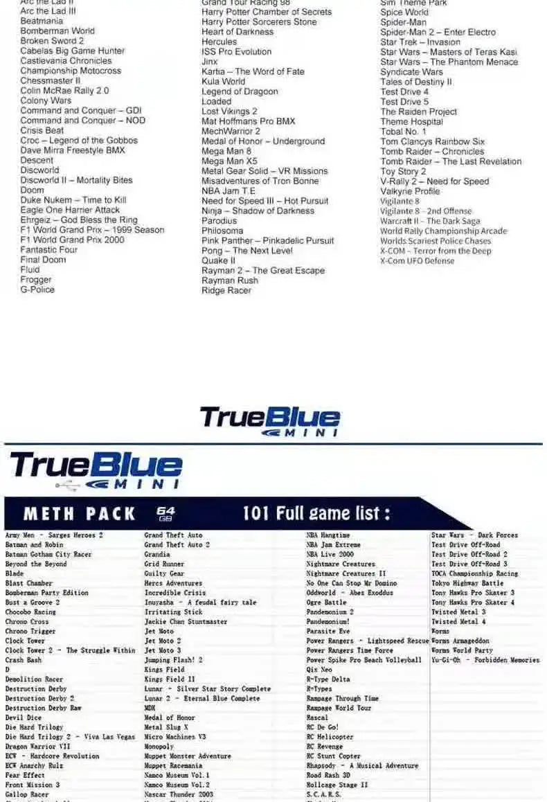 Carpbaba For True Blue Mini CRACK PACK 64 Game Stick For Genesis