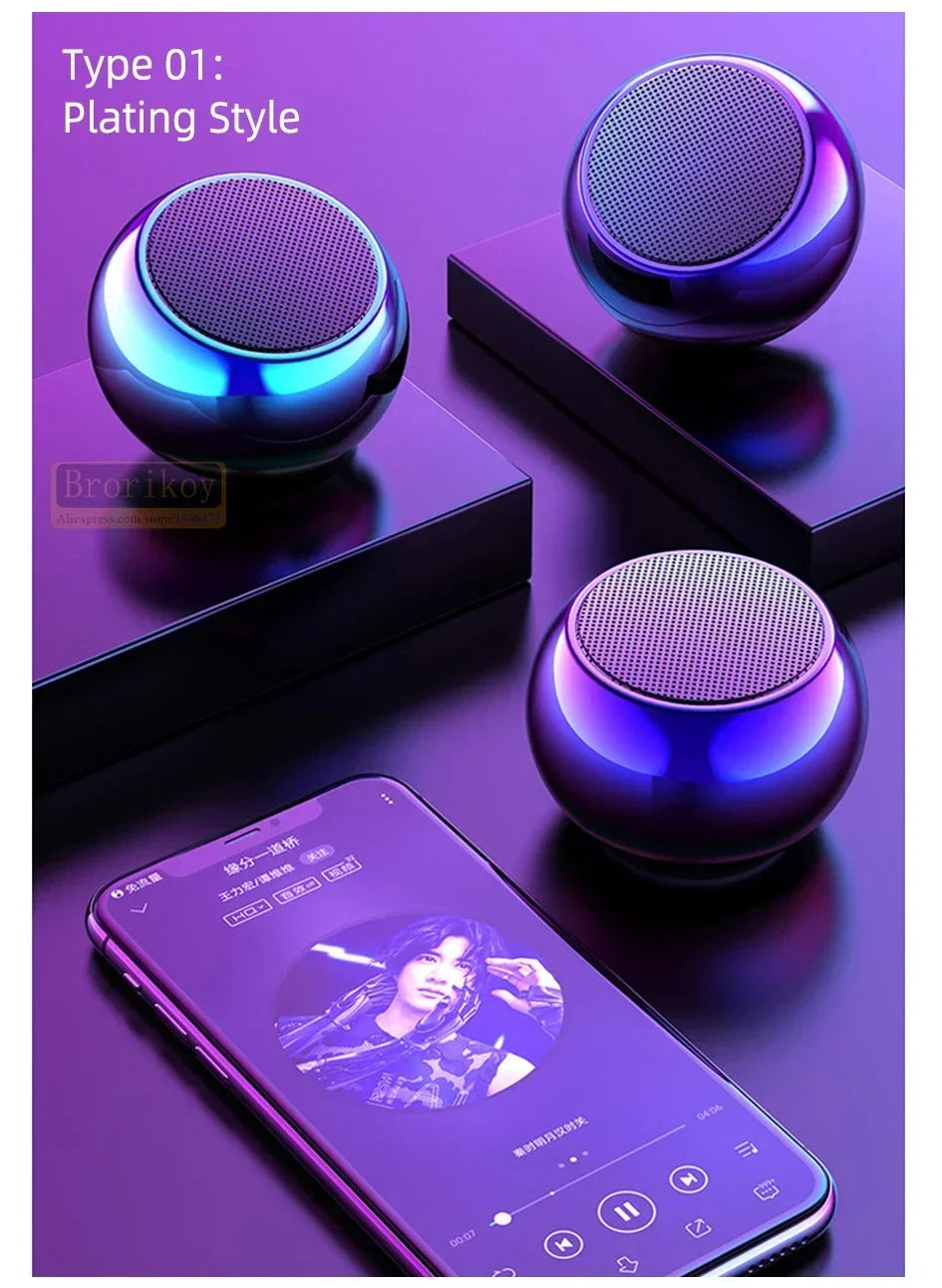 Wireless Bluetooth 5.3 Speaker Portable TWS Small Steel Gun Metal Heavy